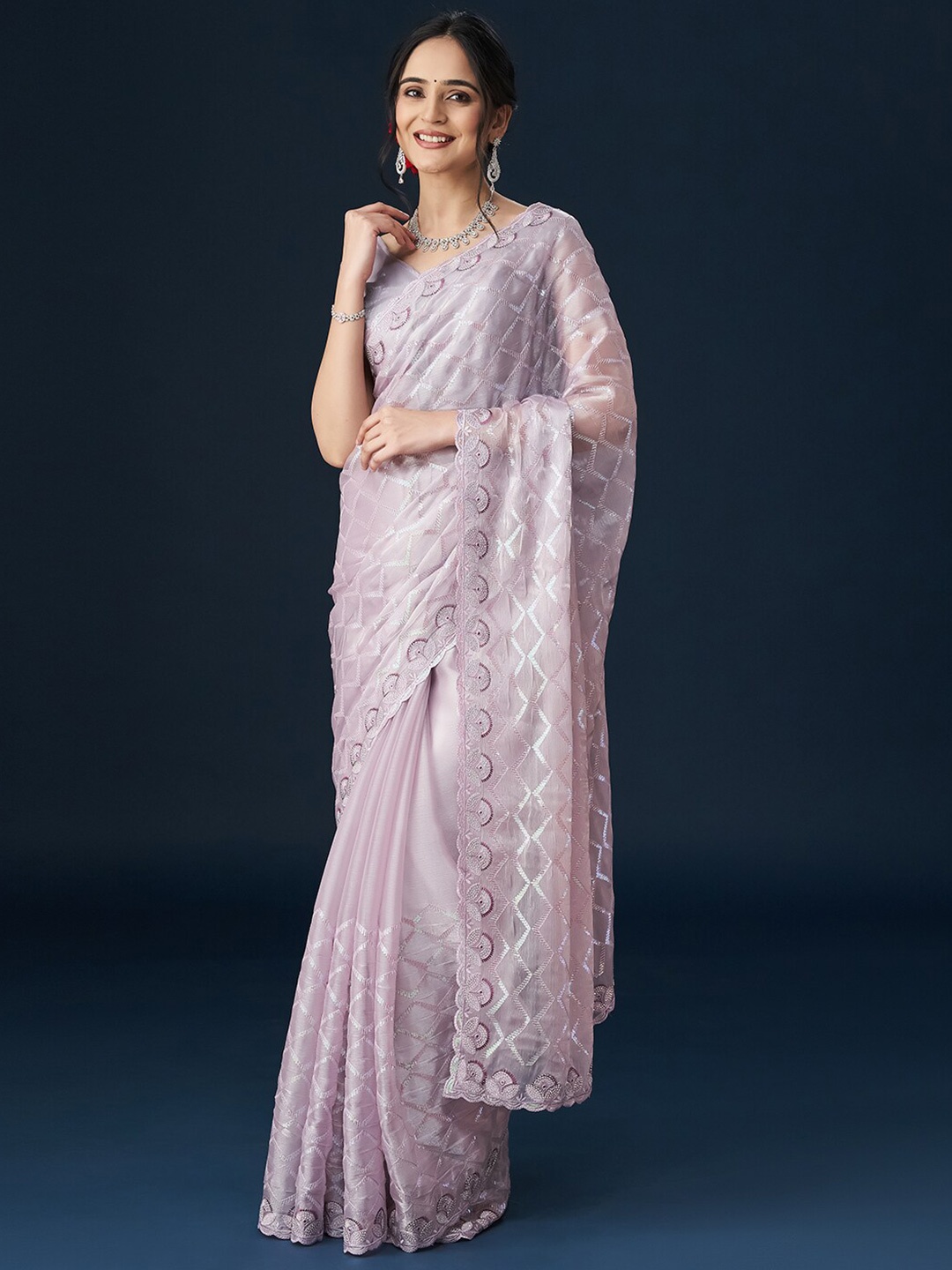 

kasee Sequinned Embellished Saree, Lavender