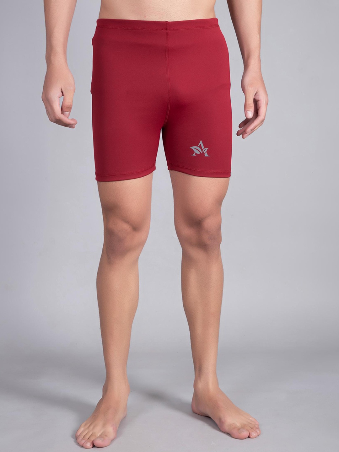

Apraa & Parma Men Skinny Fit Dri-FIT Swim Shorts, Maroon