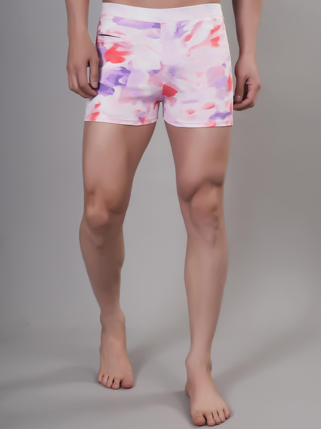 

Apraa & Parma Men Skinny Fit Abstract Printed Dri-FIT Sports Shorts, Pink