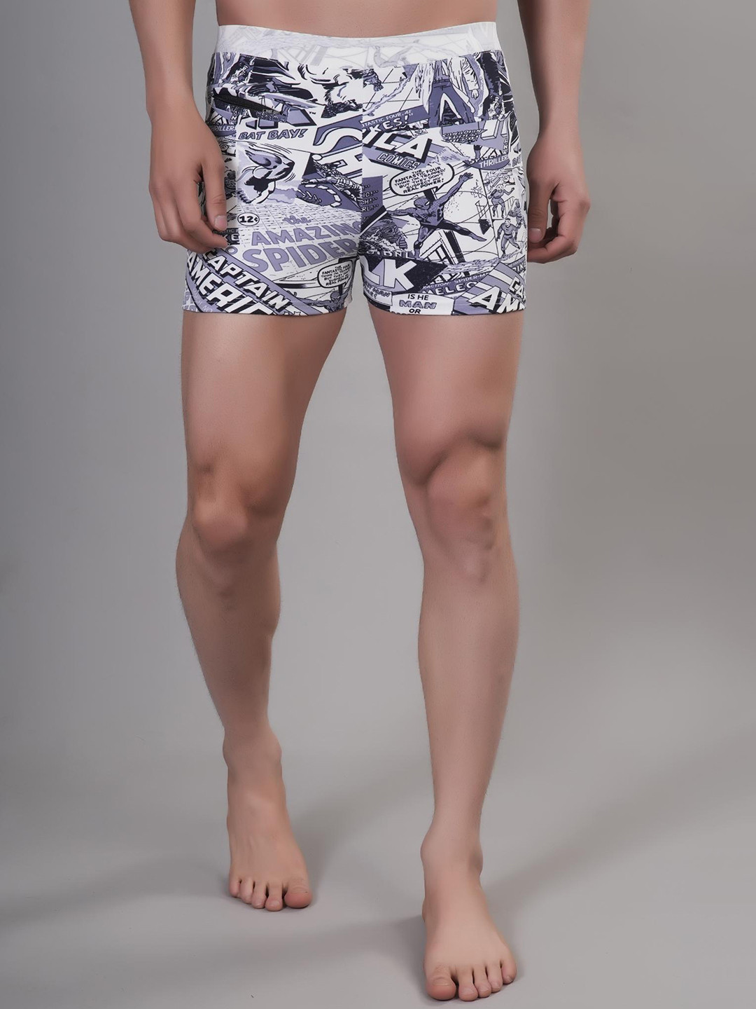 

Apraa & Parma Men Skinny Fit Hulk Printed Dri-FIT Sports Shorts, White