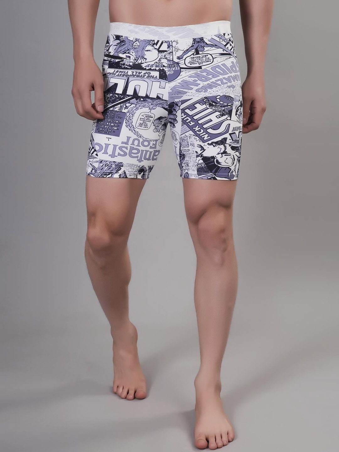 

Apraa & Parma Men Skinny Fit Hulk Printed Dri-FIT Sports Shorts, White