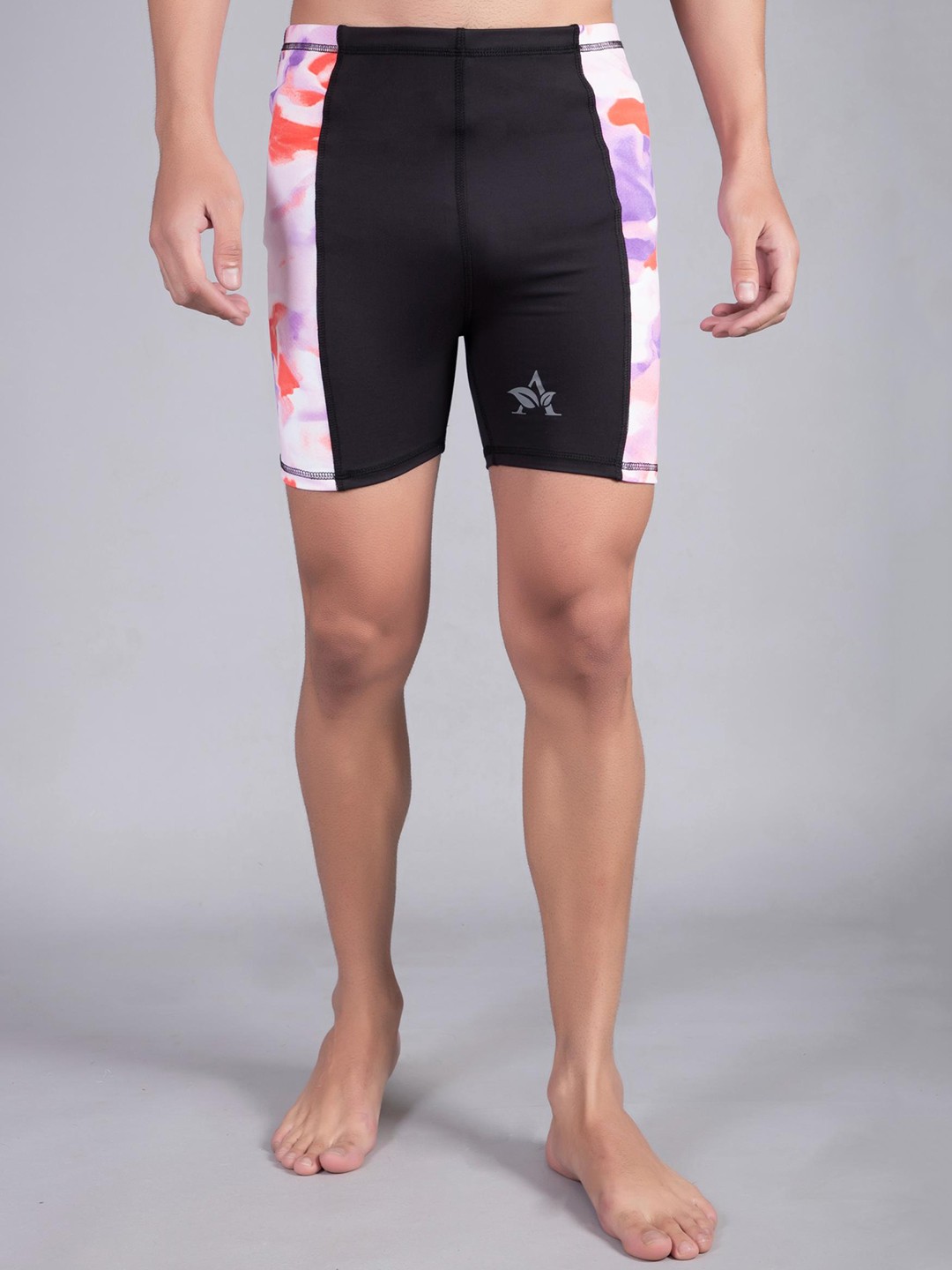 

Apraa & Parma Men Printed Skinny Fit Dri-FIT Swim Shorts, Black
