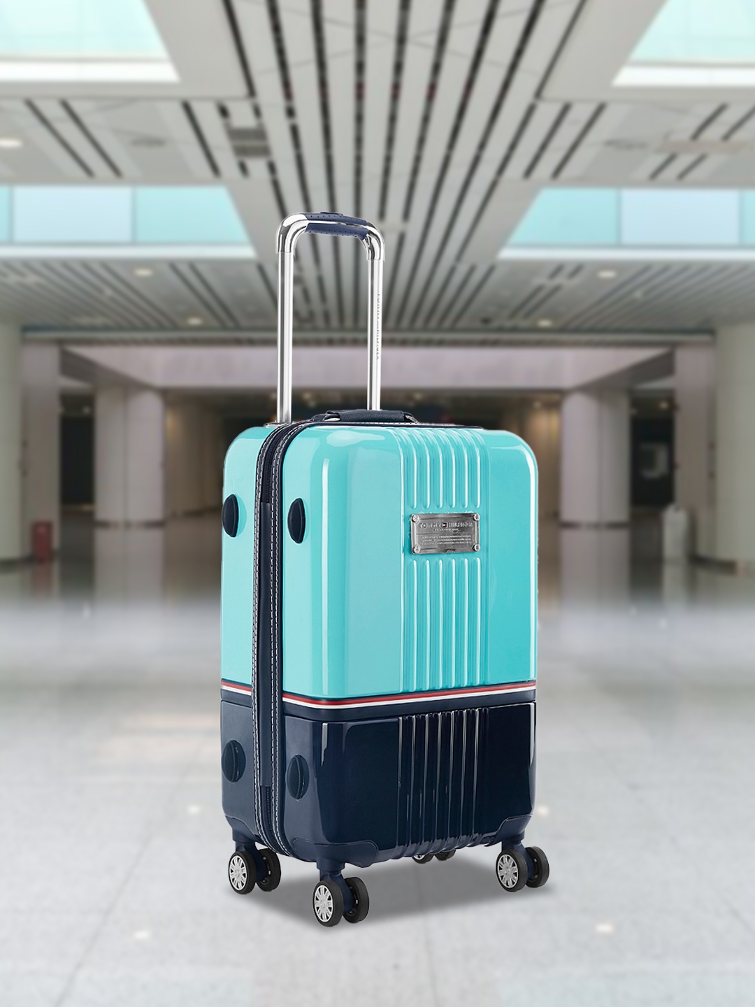

Tommy Hilfiger Twins Pro Cabin Trolley Suitcase, Turquoise blue