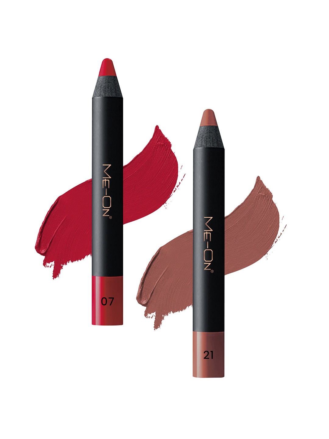 

ME-ON 2-Pcs Photoface Long-Lasting Lip Crayon - Shade 07 & 21, Red