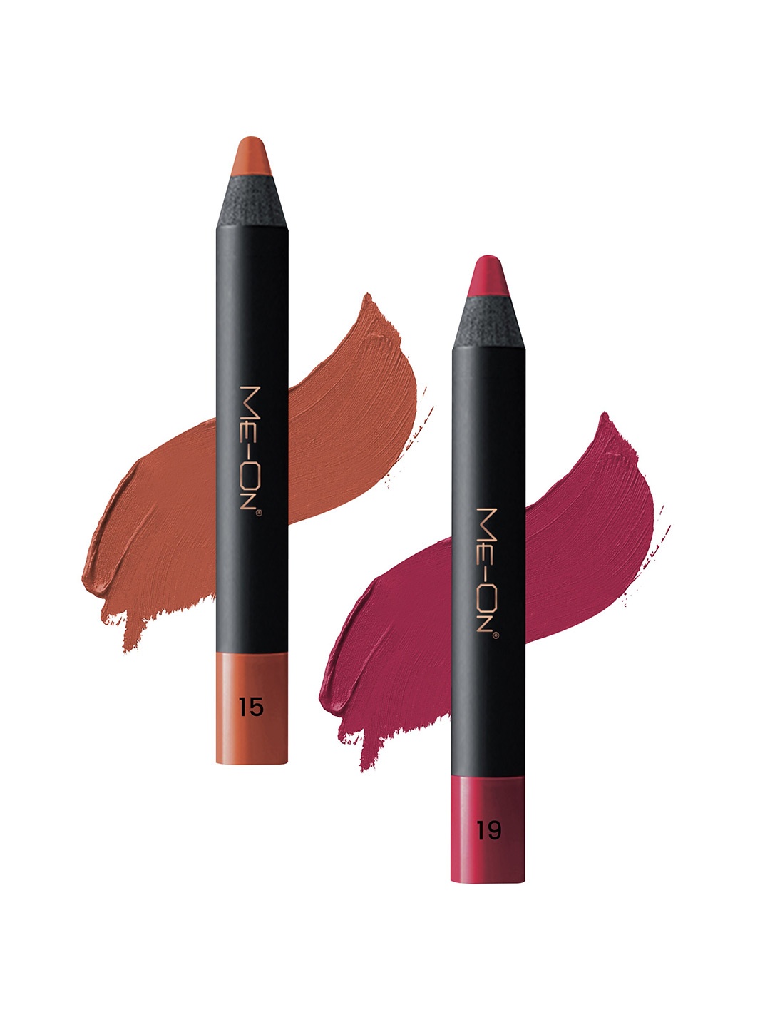

ME-ON Set of 2 Photoface Long Lasting Matte Finish Lip Crayon - Shade 15 & 19, Brown