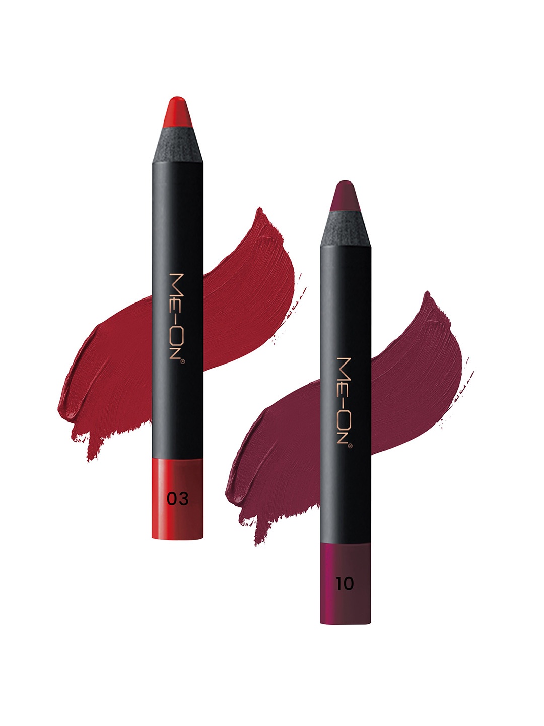 

ME-ON 2-Pcs Photoface Long-Lasting Lip Crayon - Shade 03 & 10, Red