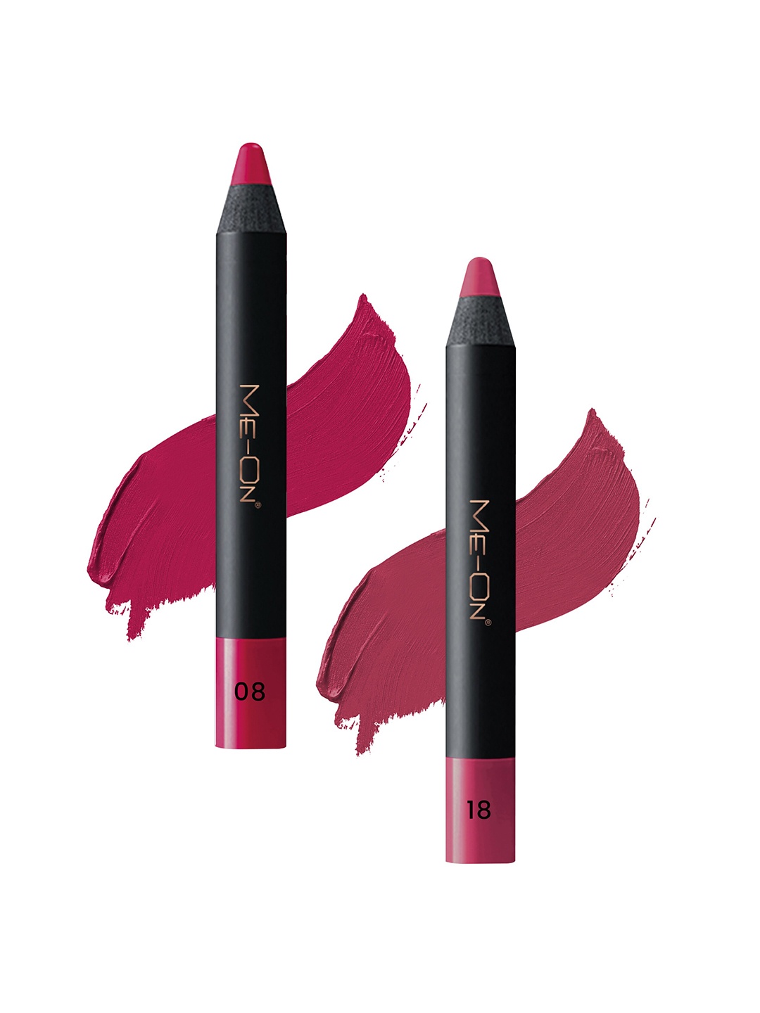 

ME-ON 2-Pcs Photoface Long-Lasting Lip Crayon - Shade 08 & 18, Pink