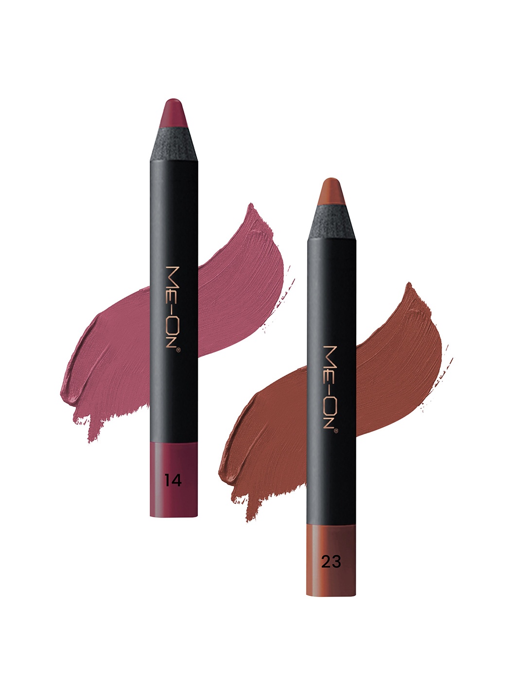 

ME-ON Photoface Set Of 2 Non Transfer Lip Crayon Lipstick 3.6g Each - Shades 14 & 23, Purple