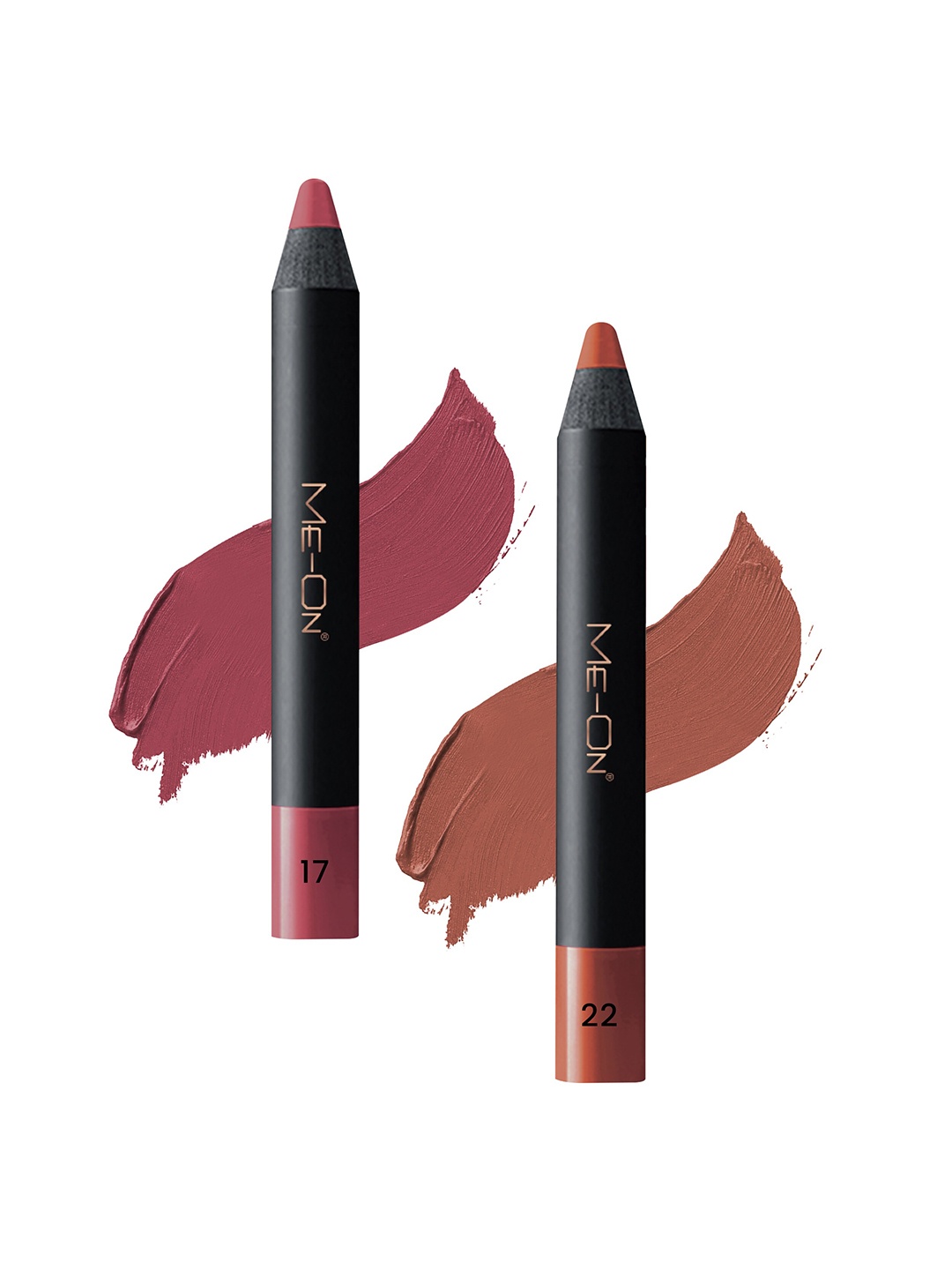 

ME-ON Photoface Set Of 2 Non Transfer Lip Crayon Lipstick 3.6g Each - Shades 17 & 22, Mauve