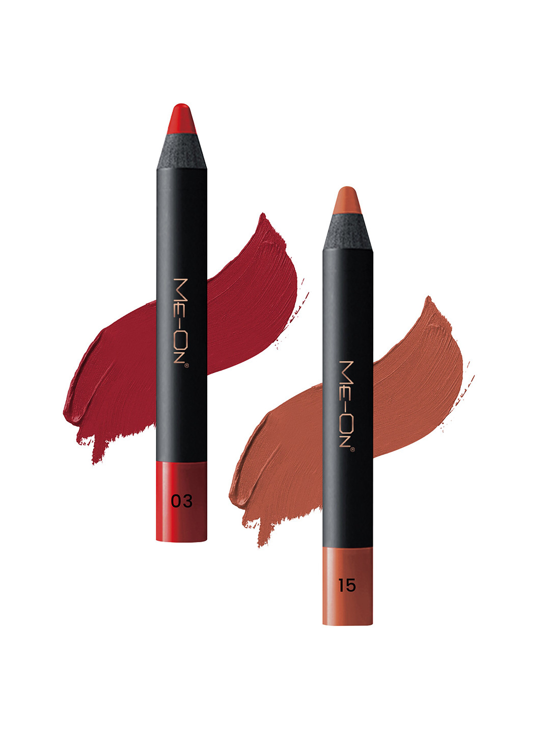 

ME-ON Photoface Set Of 2 Non Transfer Lip Crayon Lipstick - 3.6g Each - Shade 03-Shade 15, Nude