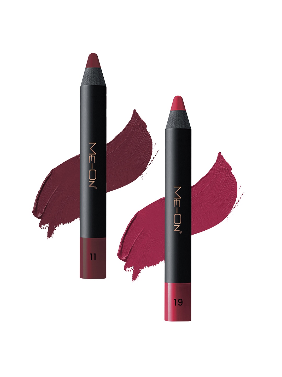 

ME-ON Set of 2 Photoface Long Lasting Lip Crayon - 3.6g Each - Shade 11-19, Maroon