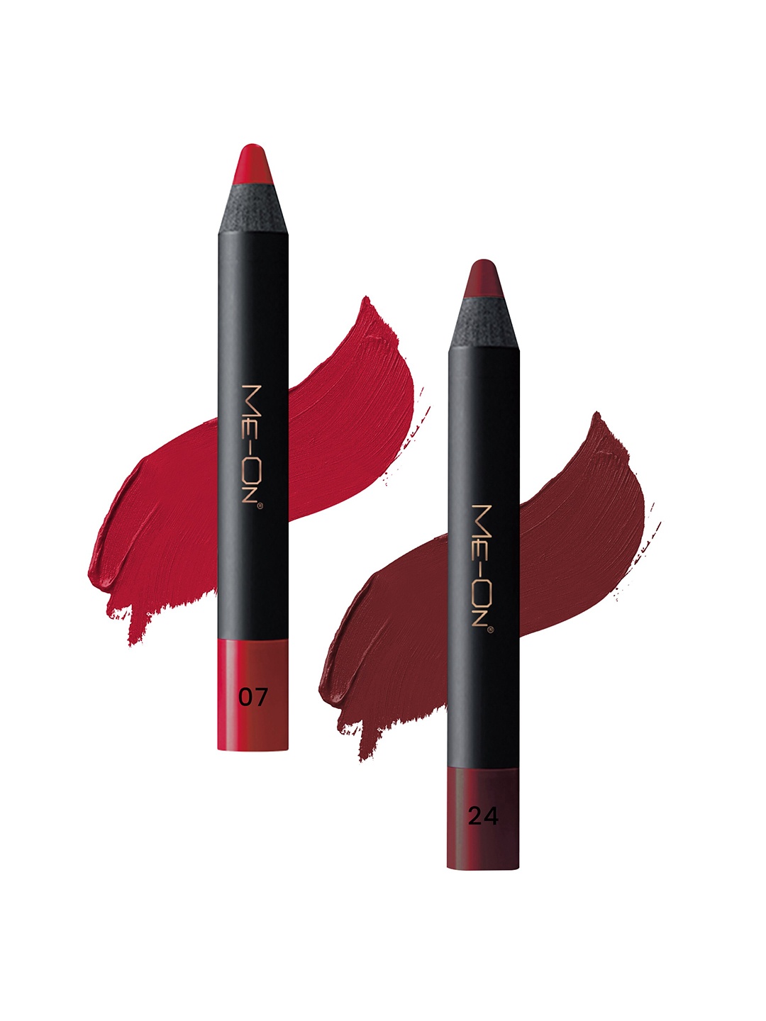 

ME-ON Photoface Set Of 2 Non Transfer Lip Crayon Lipstick - 3.6g Each - Shade 07-Shade 24, Pink