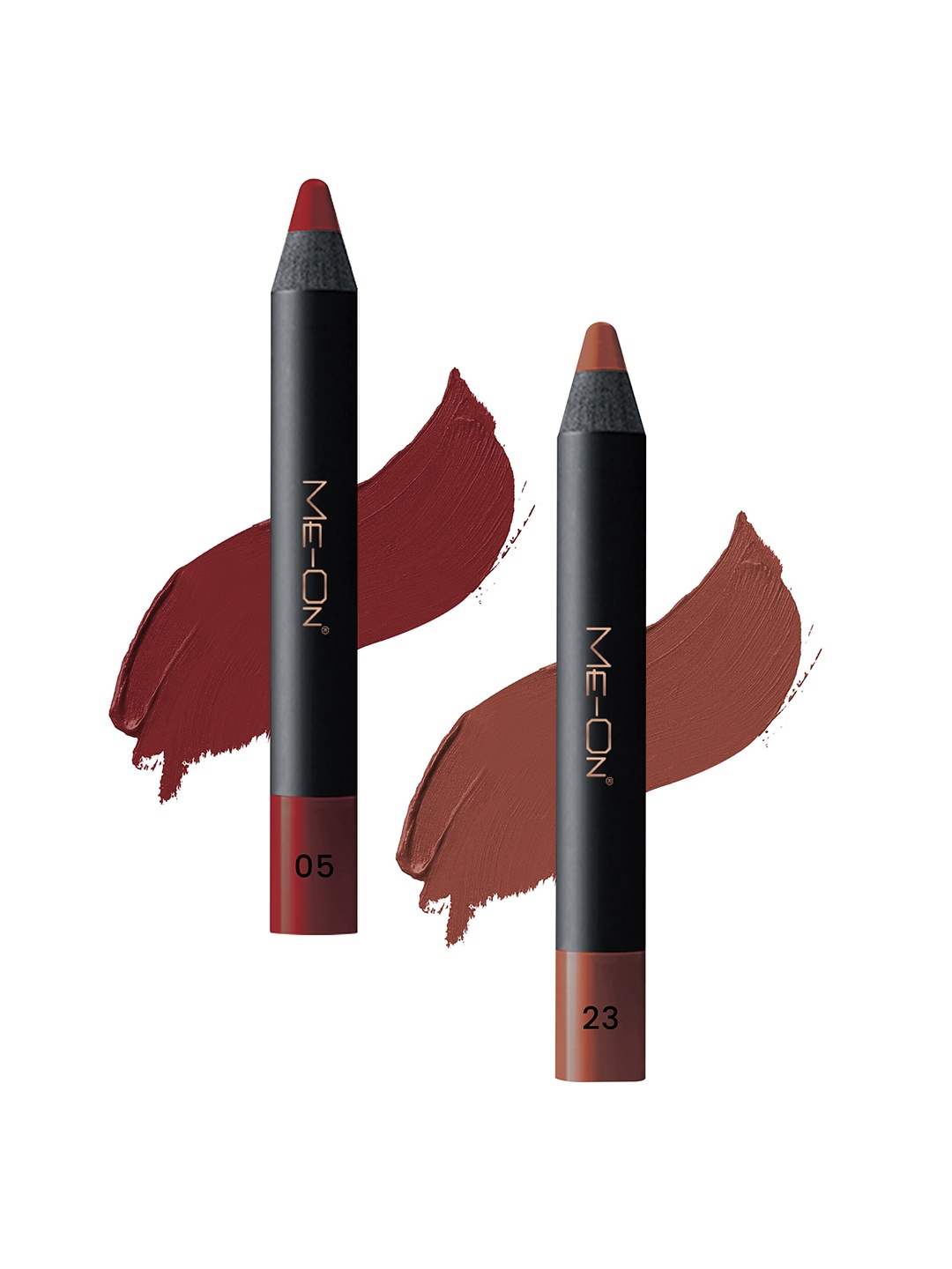 

ME-ON Set of 2 Photoface Long Lasting Matte Finish Lip Crayon - Shade 05 & 23, Brown