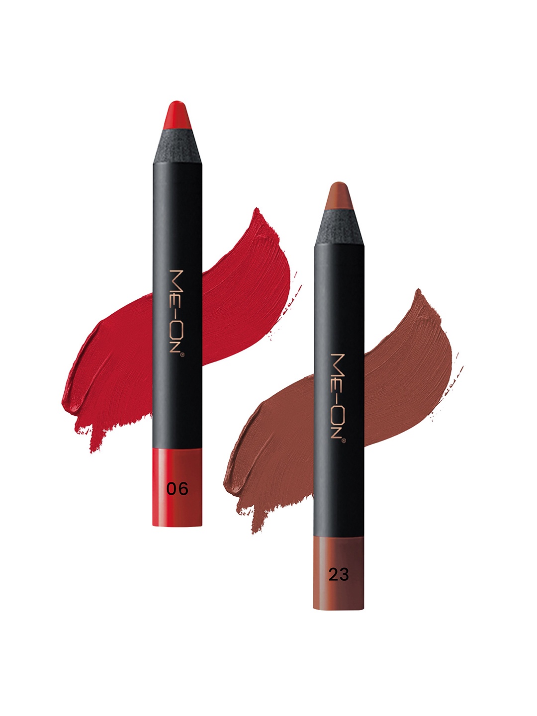 

ME-ON 2-Pcs Photoface Long-Lasting Lip Crayon - Shade 06 & 23, Brown