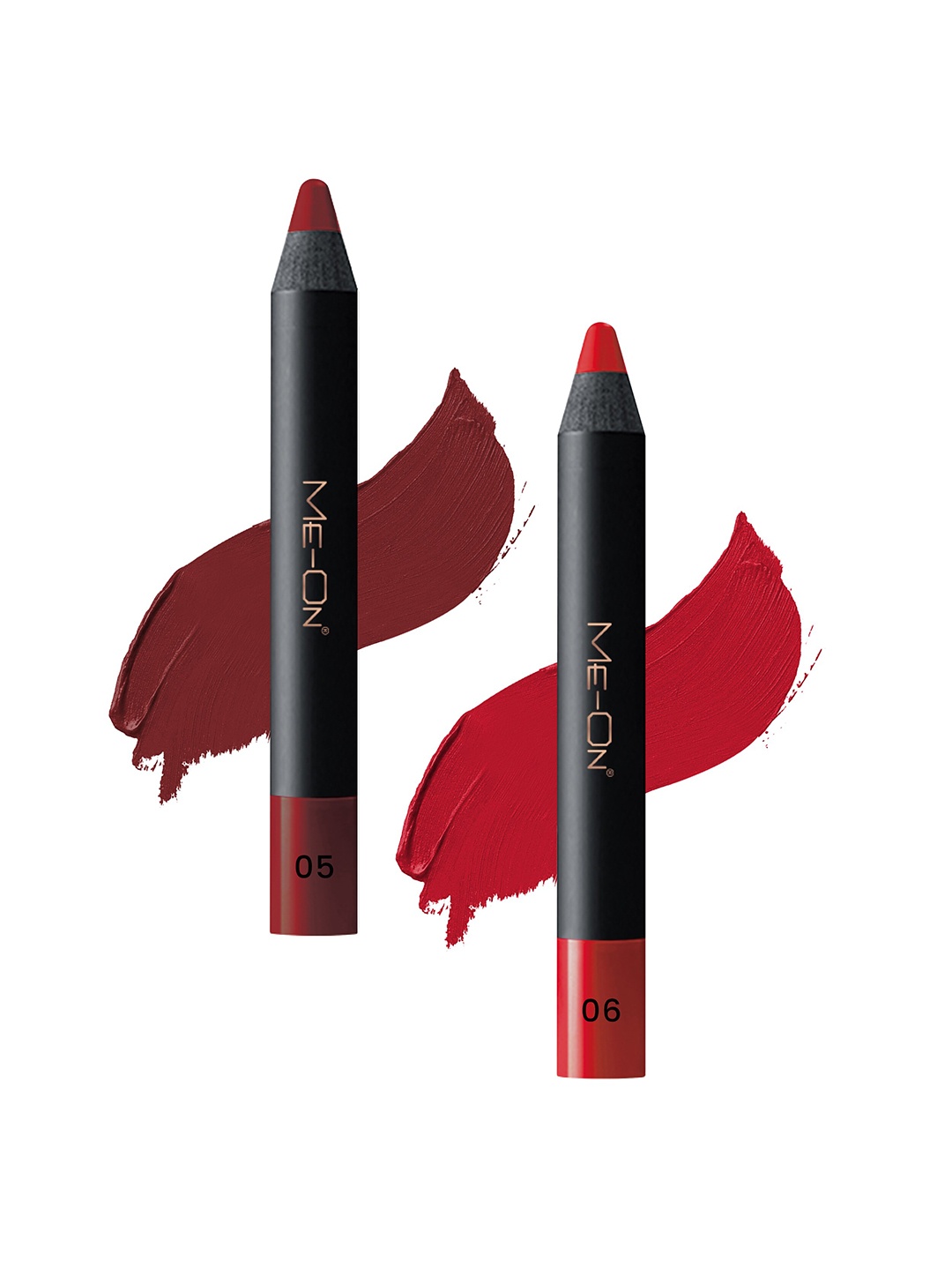 

ME-ON Photoface Set Of 2 Non Transfer Lip Crayon Lipstick 3.6g Each - Shades 05 & 06, Red