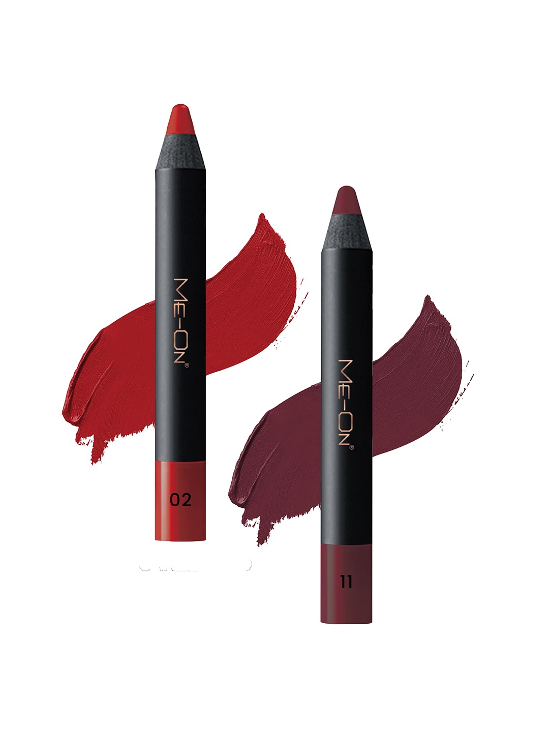 

ME-ON 2-Pcs Photoface Long-Lasting Lip Crayon - Shade 02 & 11, Red
