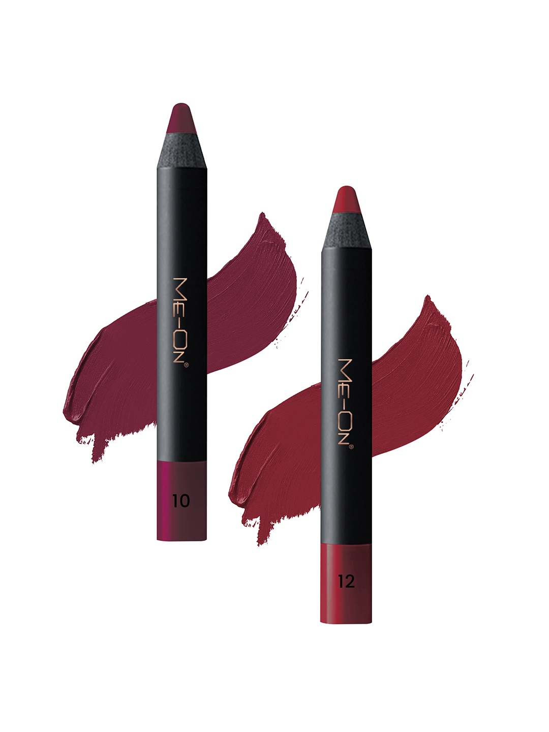 

ME-ON Set of 2 Photoface Long Lasting Matte Finish Lip Crayon - Shade 10 & 12, Purple