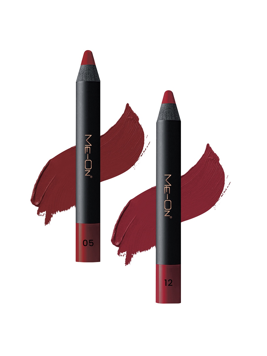 

ME-ON Photoface Set Of 2 Non Transfer Lip Crayon Lipstick 3.6g Each - Shades 05 & 12, Maroon