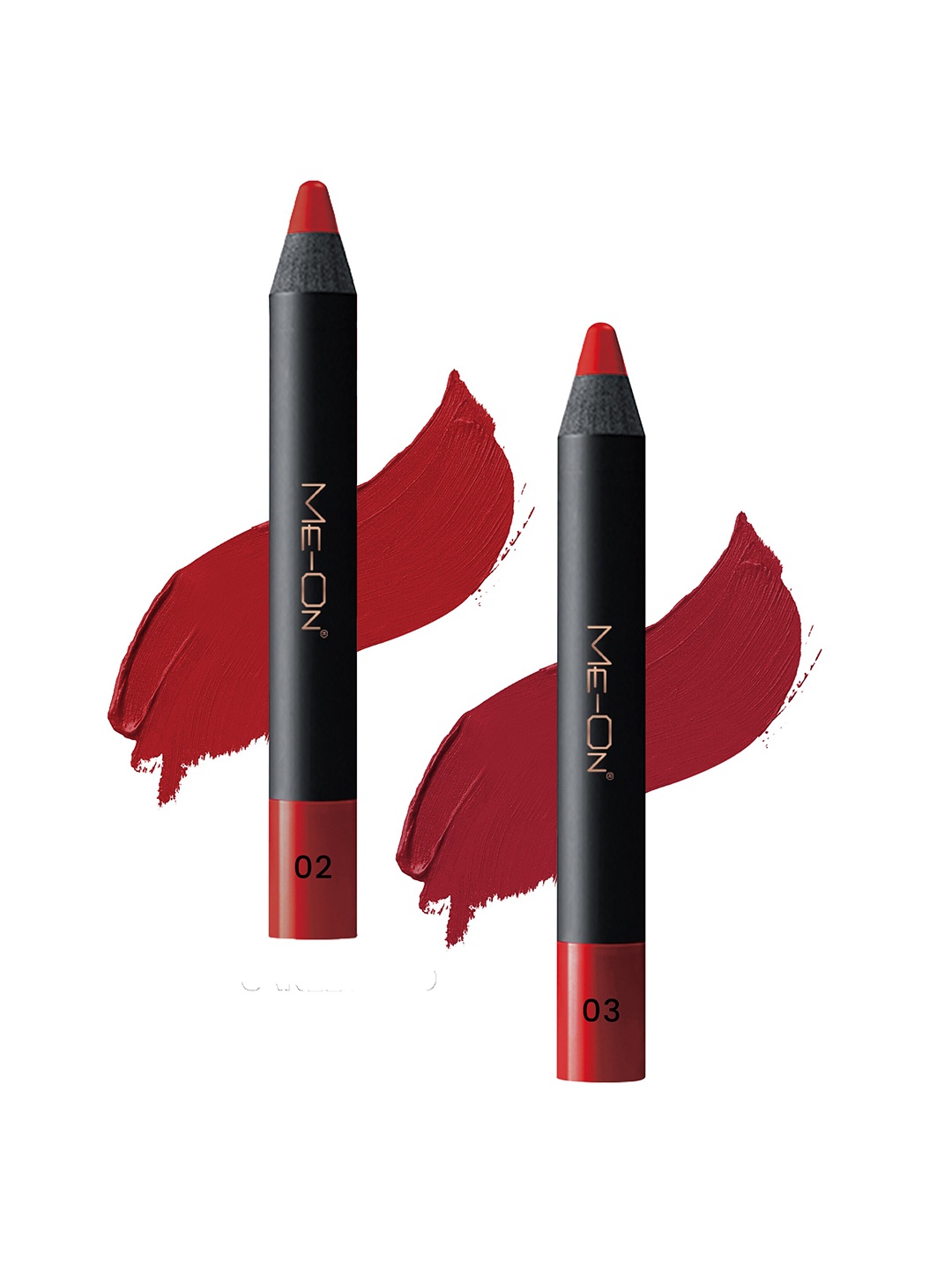 

ME-ON 2-Pcs Photoface Long-Lasting Lip Crayon - Shade 02 & 03, Red