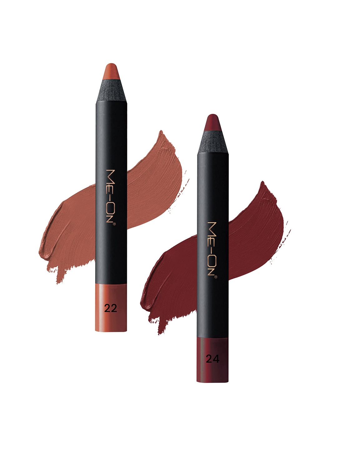 

ME-ON Photoface Set Of 2 Non Transfer Lip Crayon Lipstick 3.6g Each - Shades 22 & 24, Burgundy