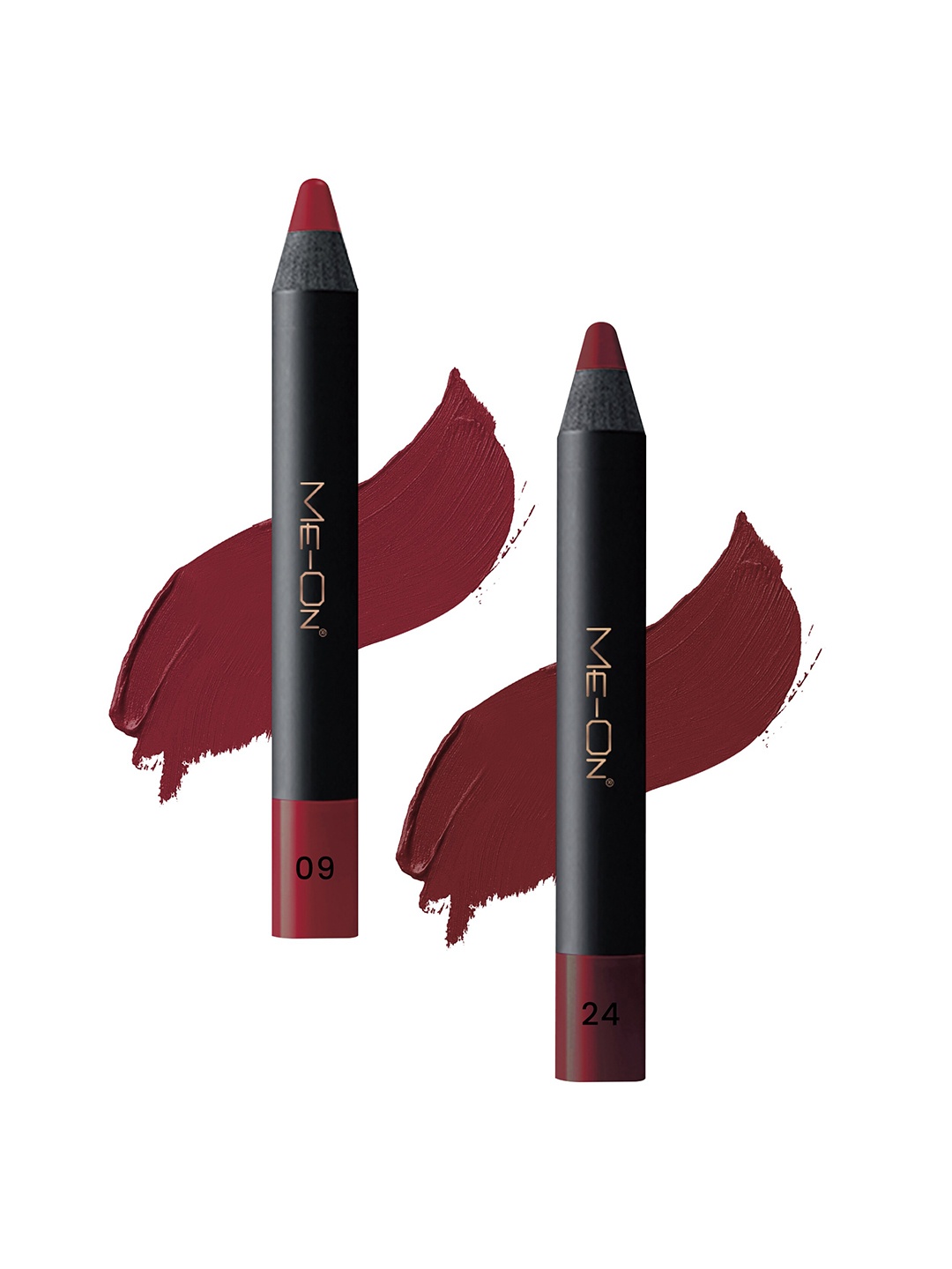 ME-ON 2-Pcs Photoface Long-Lasting Lip Crayon - Shade 09 & 24, Red