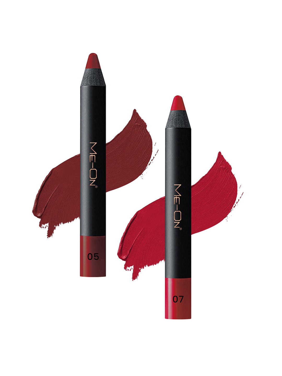 

ME-ON 2-Pcs Photoface Long-Lasting Lip Crayon - Shade 05 & 07, Red