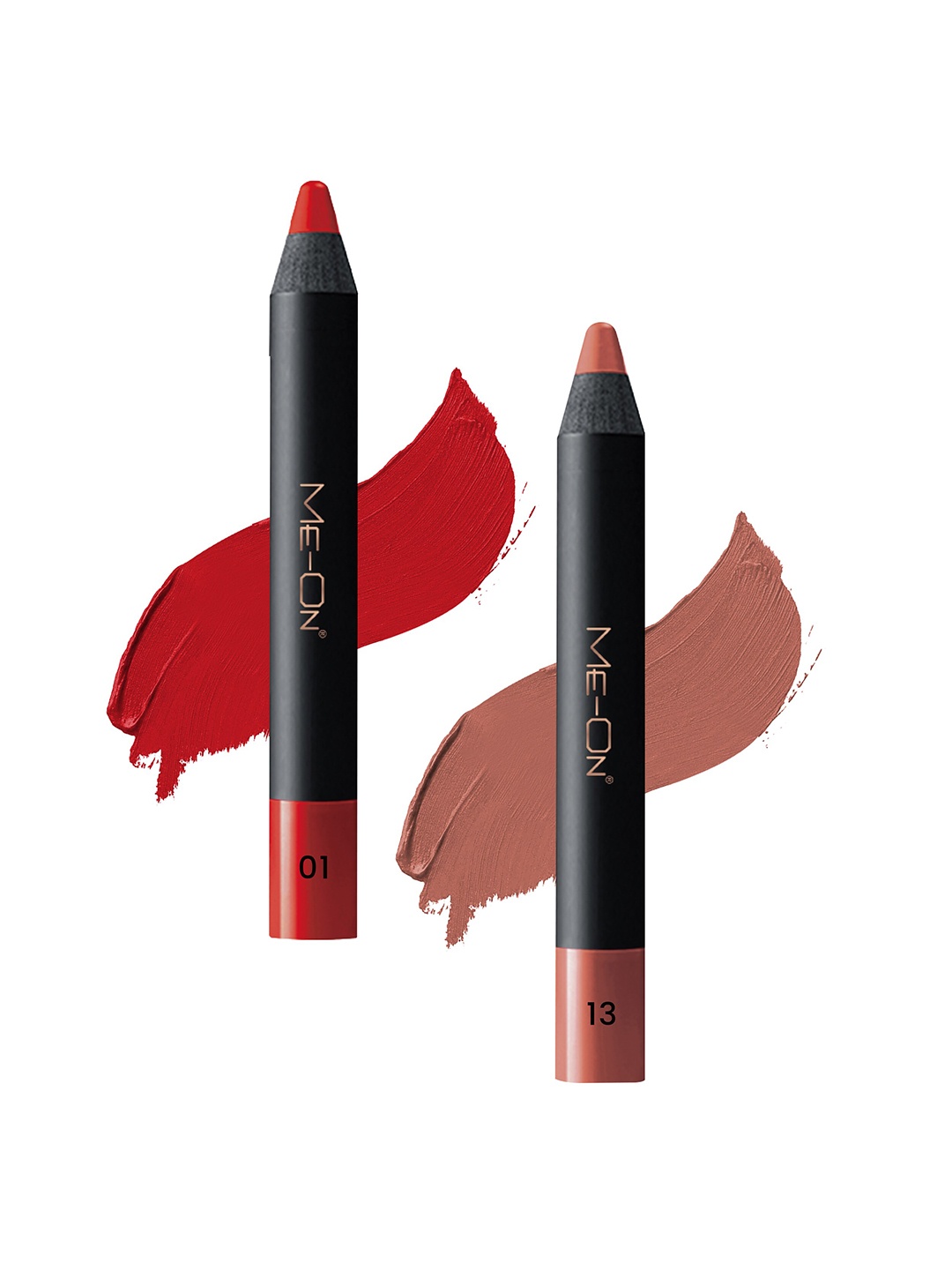 

ME-ON Set of 2 Photoface Long Lasting Matte Finish Lip Crayon - Shade 01 & 13, Red