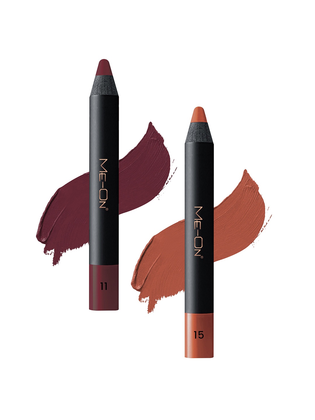 

ME-ON Photoface Set Of 2 Non Transfer Lip Crayon Lipstick 3.6g Each - Shades 11 & 15, Burgundy