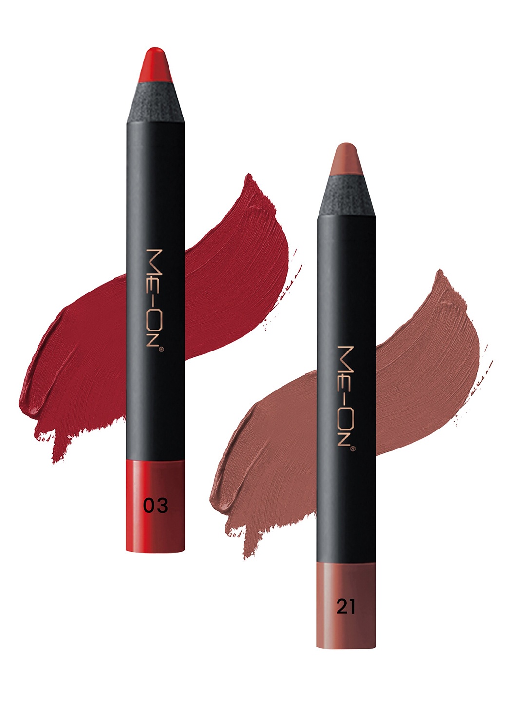 

ME-ON Set of 2 Photoface Long Lasting Matte Finish Lip Crayon - Shade 03 & 21, Nude