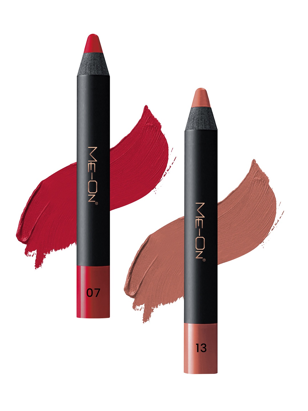 

ME-ON Set of 2 Photoface Long Lasting Matte Finish Lip Crayon - Shade 13 & 07, Red
