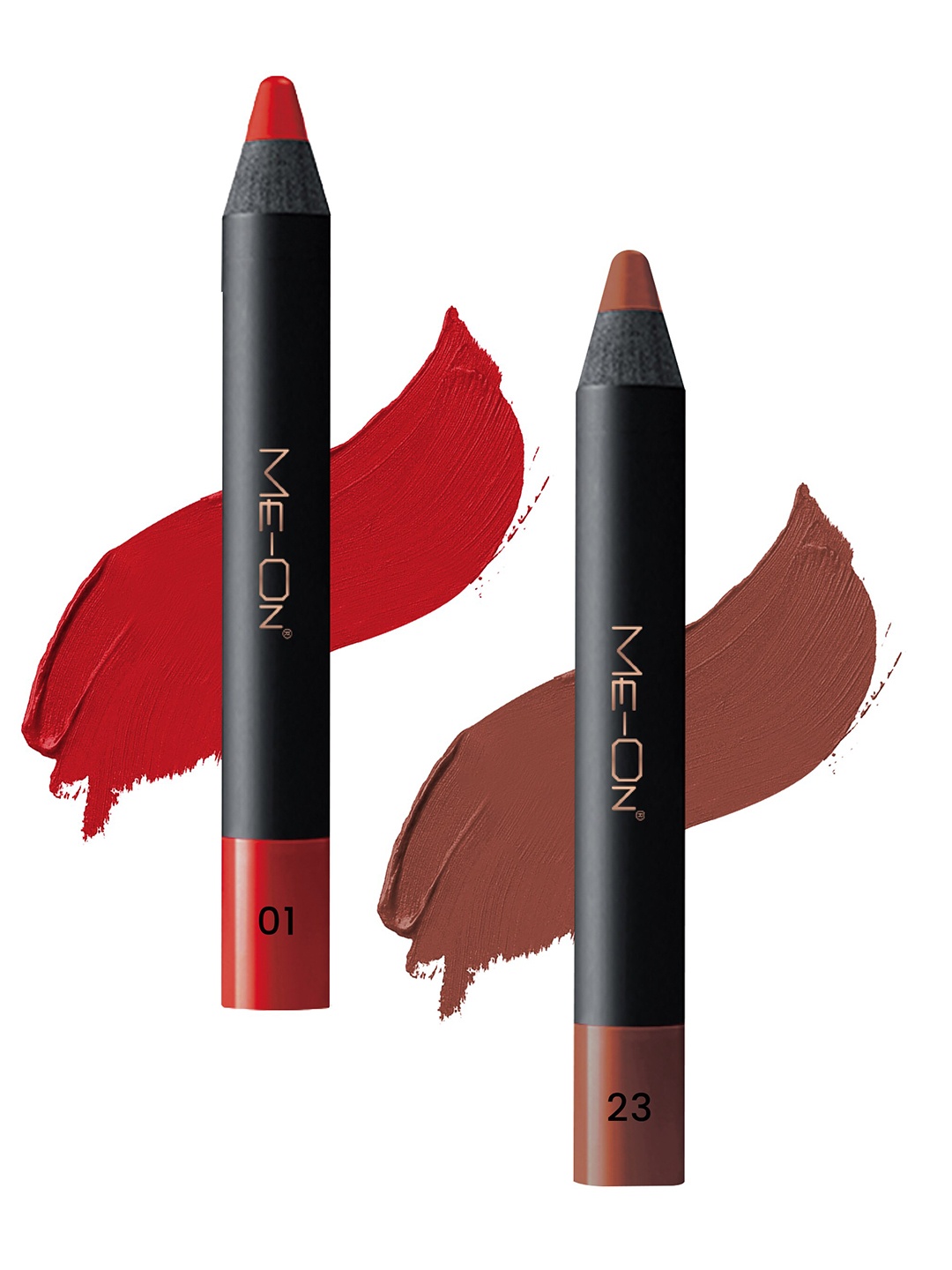 

ME-ON 2-Pcs Photoface Long-Lasting Lip Crayon - Shade 01 & 23, Orange