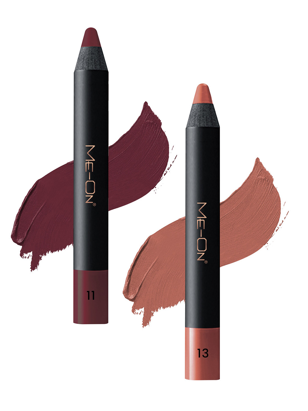 

ME-ON Photoface Set Of 2 Non Transfer Lip Crayon Lipstick - 3.6g Each - Shade 13-Shade 11, Nude
