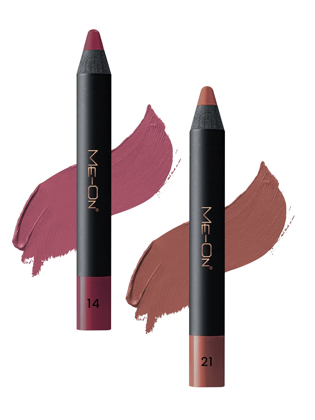 ME-ON 2-Pcs Photoface Long-Lasting Lip Crayon - Shade 14 & 21, Pink