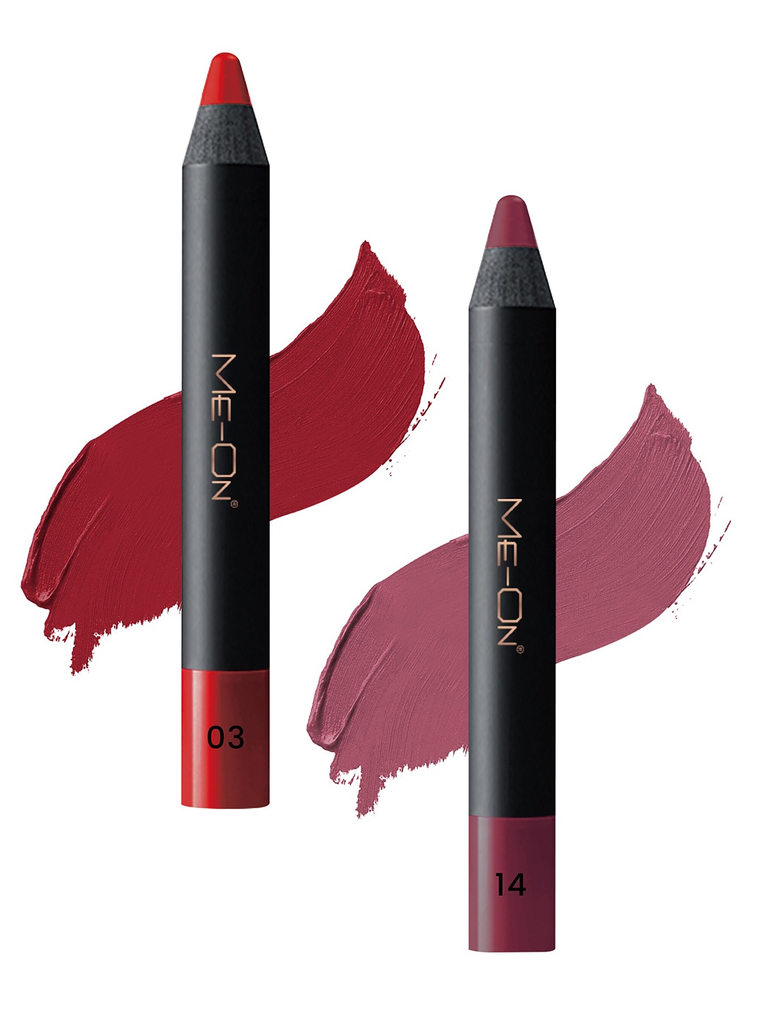 

ME-ON 2-Pcs Photoface Long-Lasting Lip Crayon - Shade 03 & 14, Maroon