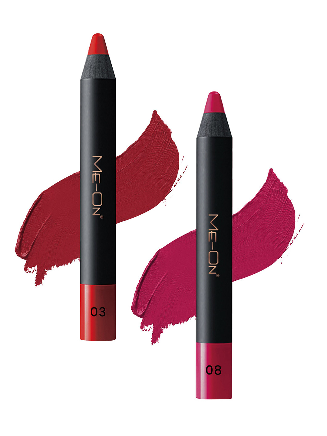 

ME-ON 2-Pcs Photoface Long-Lasting Lip Crayon - Shade 03 & 08, Pink