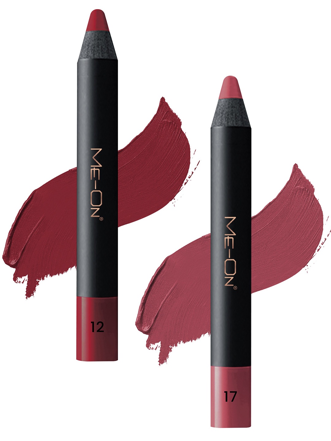 

ME-ON Photoface Set Of 2 Non Transfer Lip Crayon Lipstick - 3.6g Each - Shade 12-Shade 17, Pink