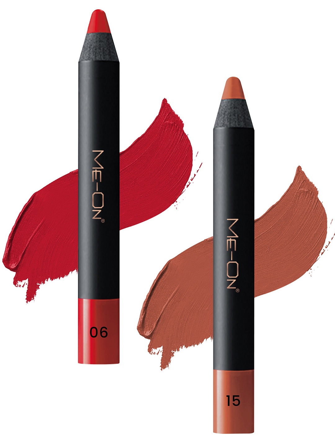 

ME-ON Set of 2 Photoface Long Lasting Matte Finish Lip Crayon - Shade 06 & 15, Red
