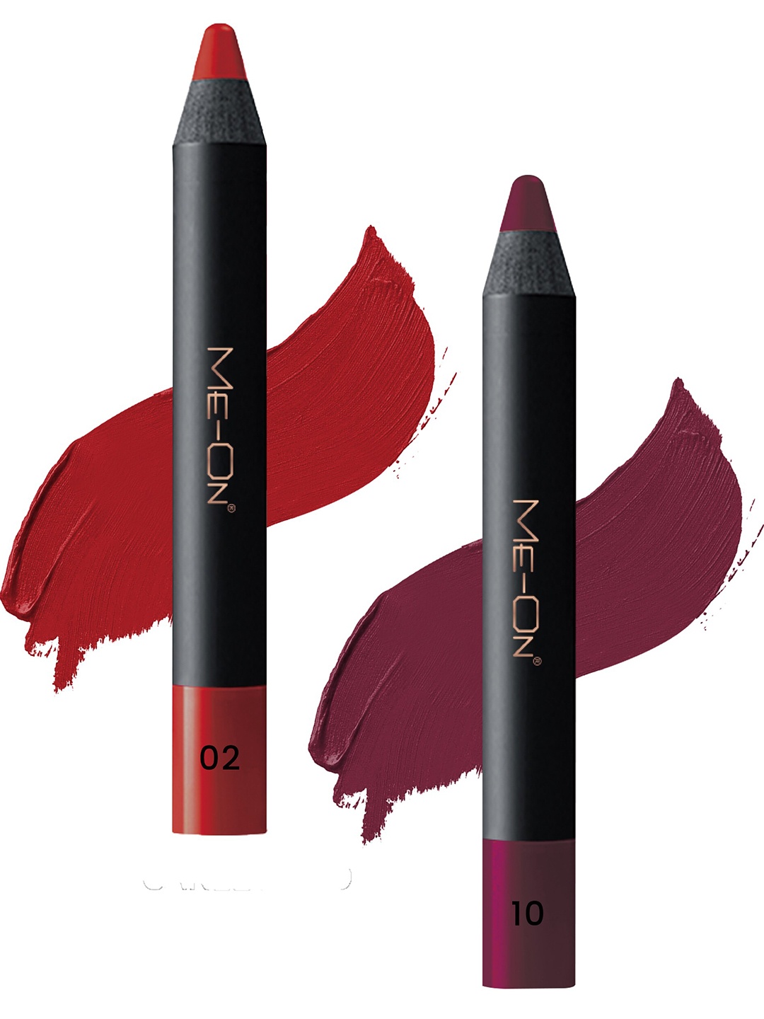 

ME-ON 2-Pcs Photoface Long-Lasting Lip Crayon - Shade 02 & 10, Red