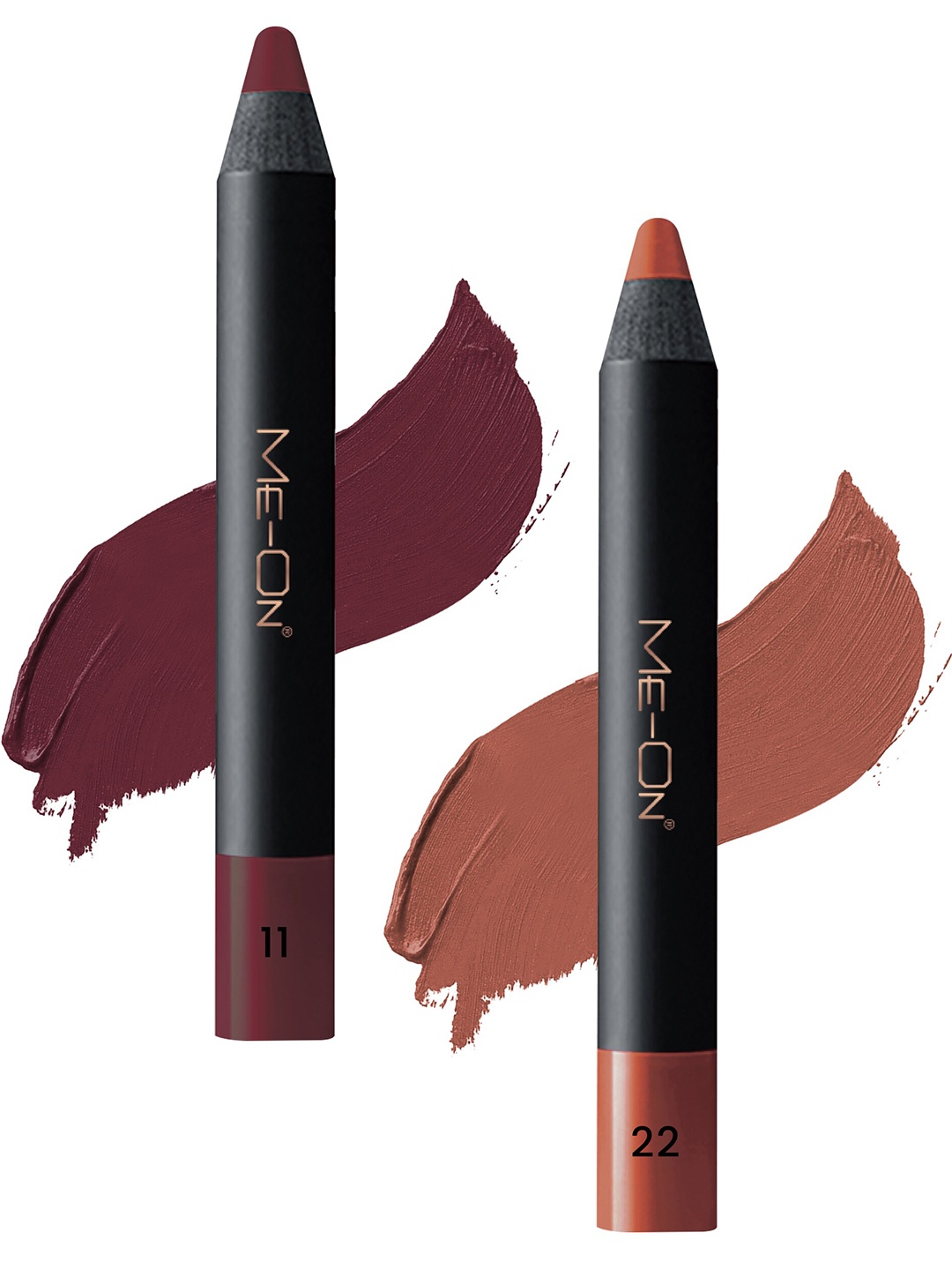 

ME-ON Photoface Set Of 2 Non Transfer Lip Crayon Lipstick - 3.6g Each - Shade 11-Shade 22, Nude
