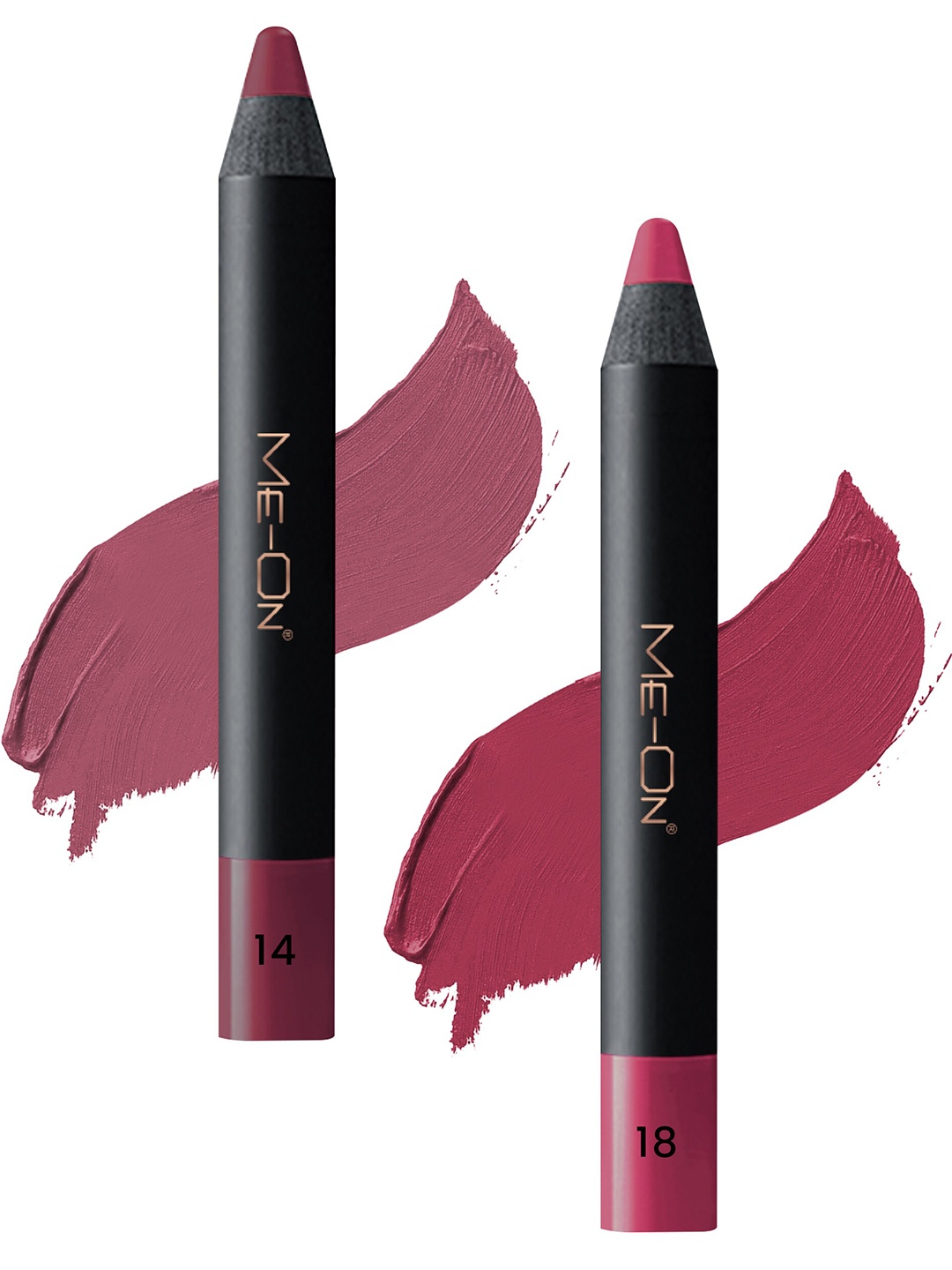 

ME-ON Set Of 2 Photoface Long Lasting Lip Crayon - 3.6g Each - Shade 14-18, Pink