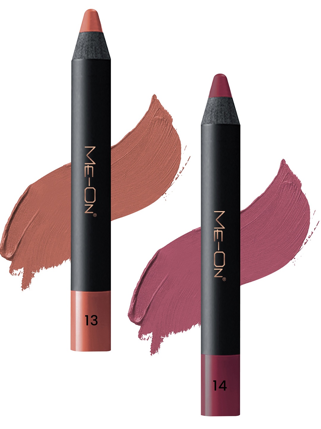 

ME-ON Set of 2 Photoface Long Lasting Matte Finish Lip Crayon - Shade 13 & 14, Brown