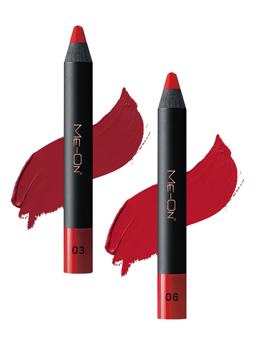 

ME-ON Set of 2 Photoface Long Lasting Matte Finish Lip Crayon - Shade 03 & 06, Red