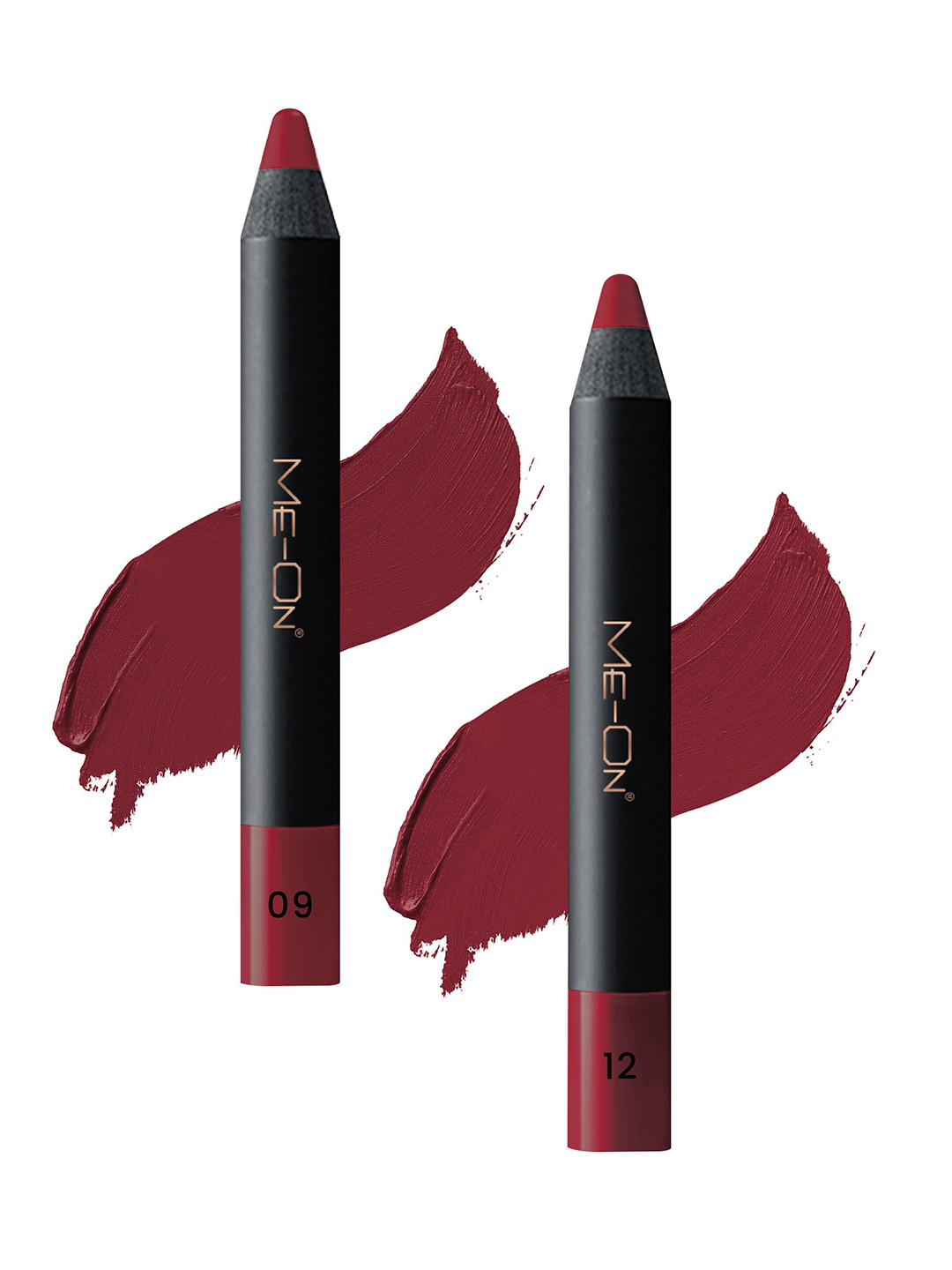 

ME-ON Set of 2 Photoface Long Lasting Matte Finish Lip Crayon - Shade 09 & 12, Maroon
