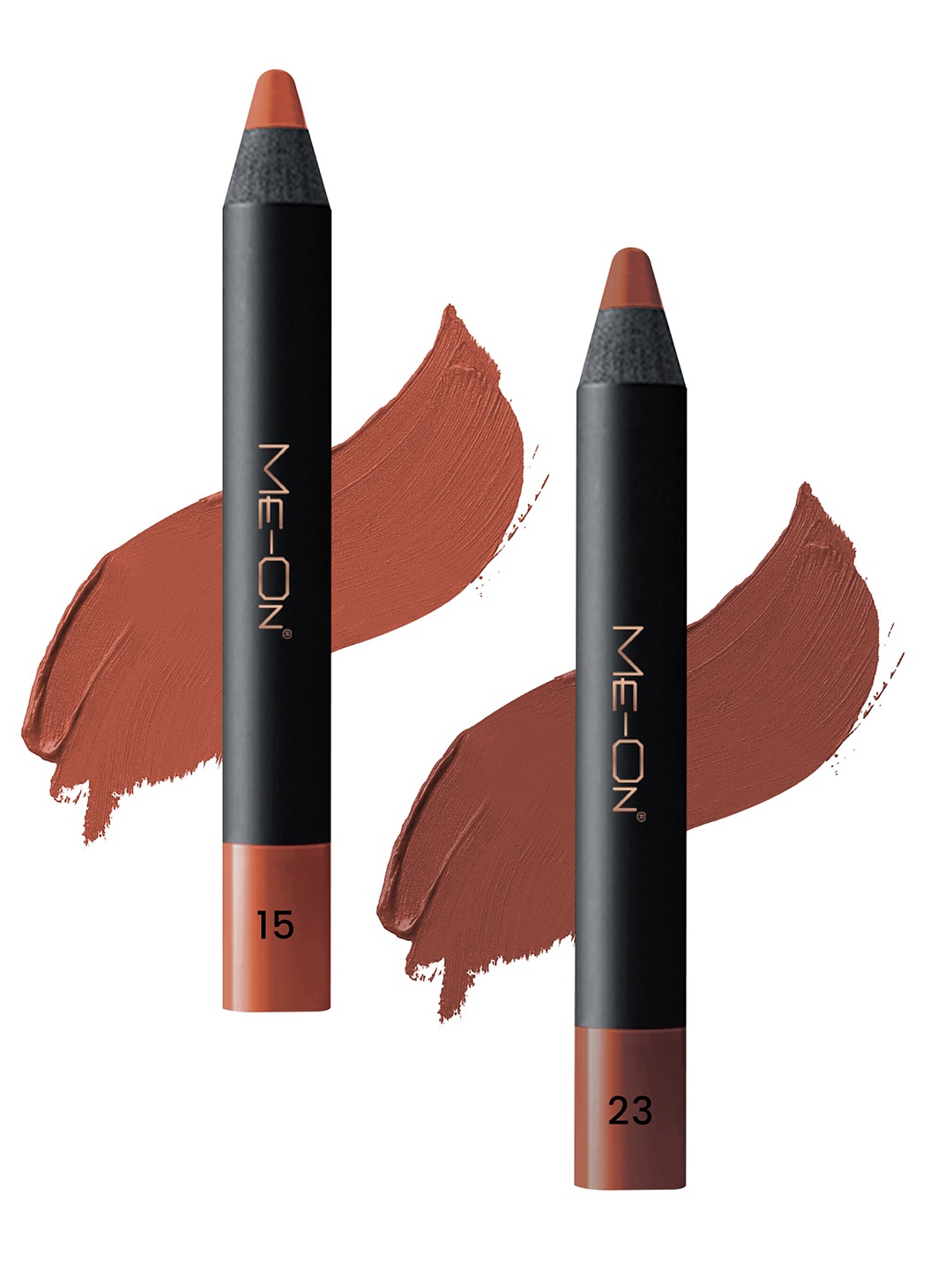 

ME-ON 2-Pcs Photoface Long-Lasting Lip Crayon - Shade 15 & 23, Brown