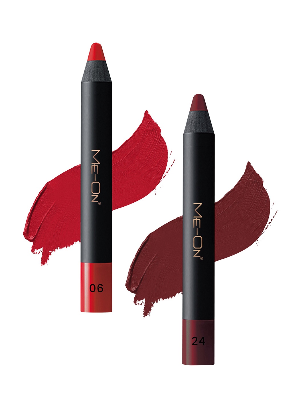 

ME-ON Set of 2 Photoface Long Lasting Matte Finish Lip Crayon - Shade 06 & 24, Red