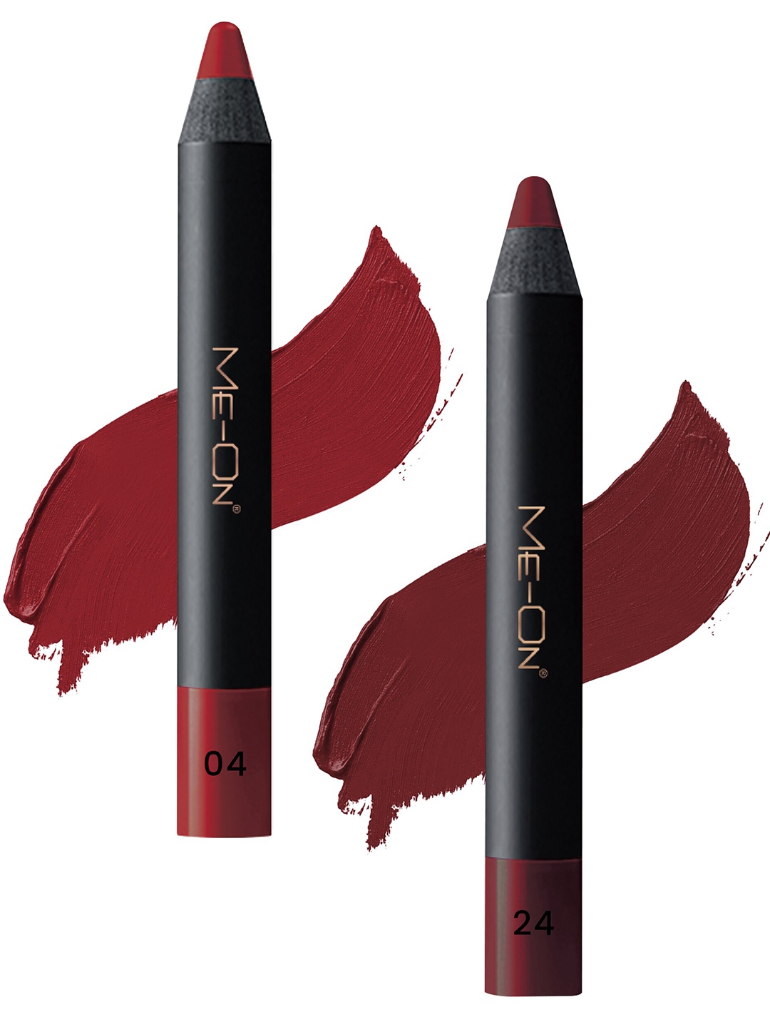 

ME-ON 2-Pcs Photoface Long-Lasting Lip Crayon - Shade 04 & 24, Red