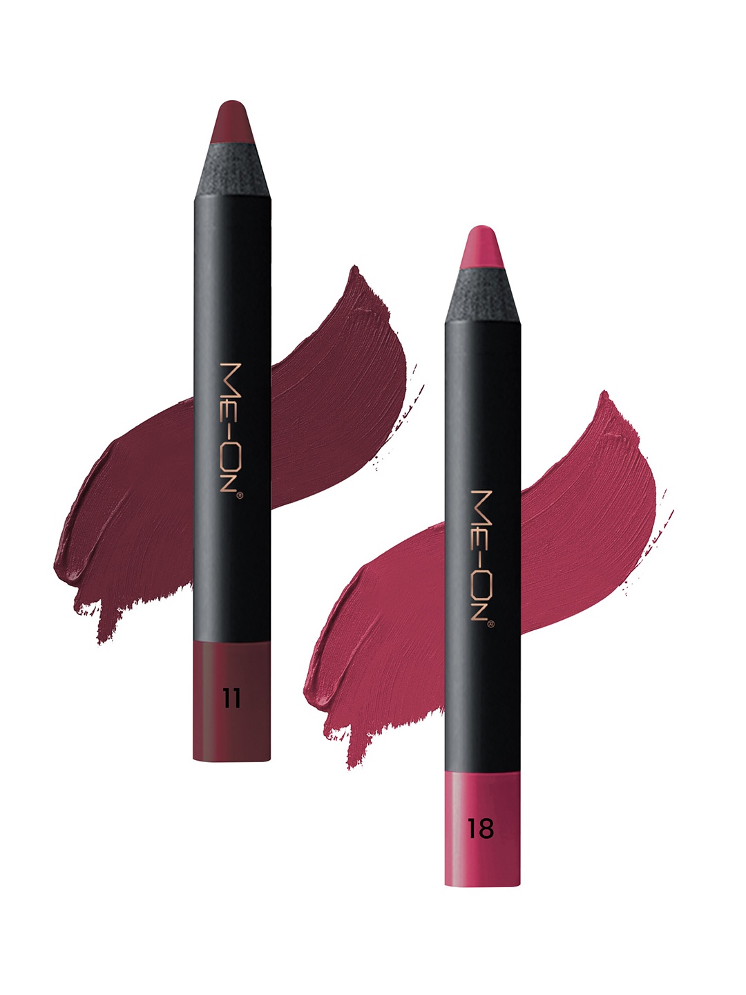 ME-ON 2-Pcs Photoface Long-Lasting Lip Crayon - Shade 11 & 18, Pink