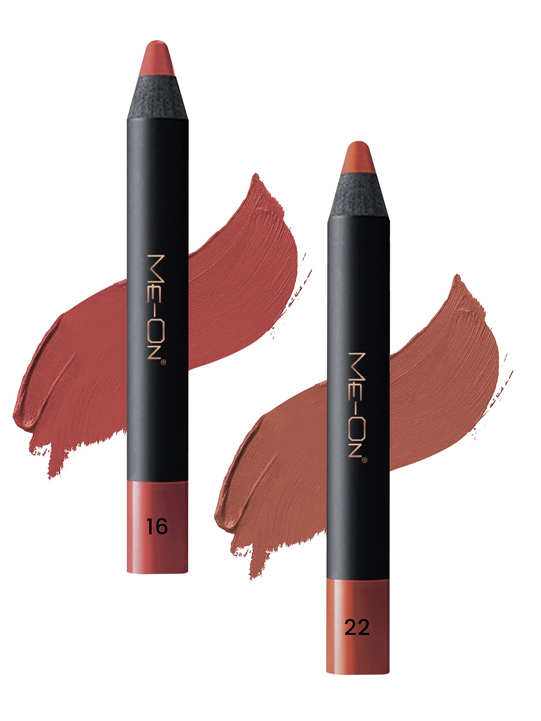 ME-ON Photoface Set Of 2 Non Transfer Lip Crayon Lipstick - 3.6g Each - Shade 16-Shade 22, Nude