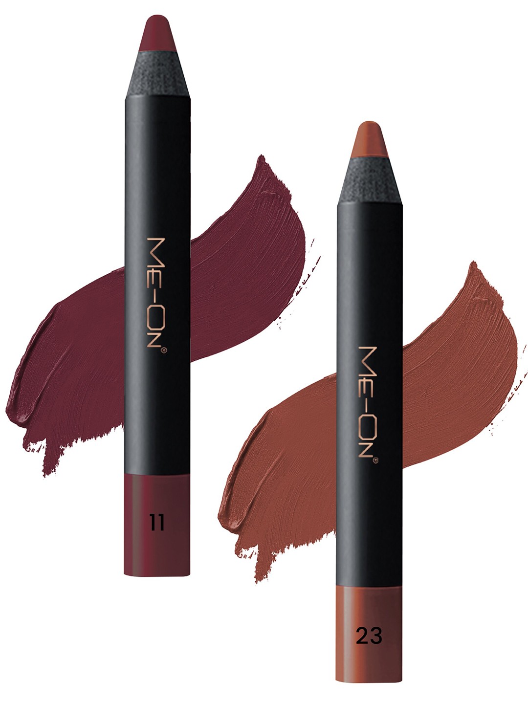 

ME-ON Set Of 2 Photoface Non Transfer Lip Crayon Lipstick - 3.6g Each - Shade 11-Shade 23, Nude