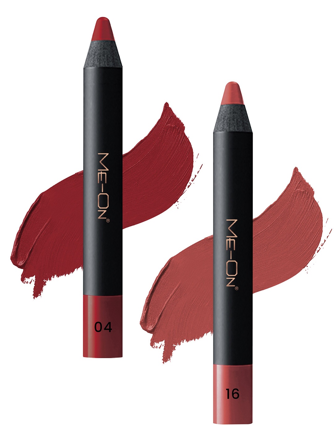 

ME-ON 2-Pcs Photoface Long-Lasting Lip Crayon - Shade 04 & 16, Red